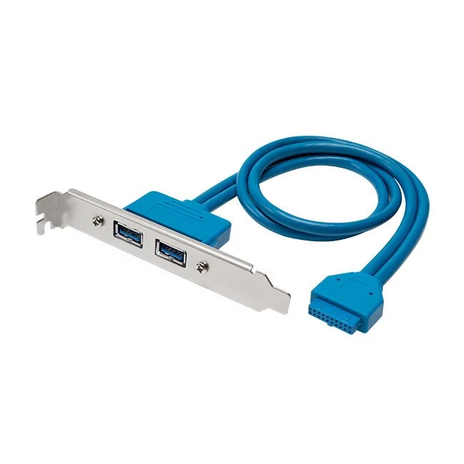 לוח אם 20פינים ל-USB3.0 כפול כבל נקבה עם תושבת PCI