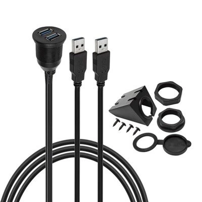 USB כפול 3.0 כבל מאריך להרכבה לרכב ללוח המחוונים