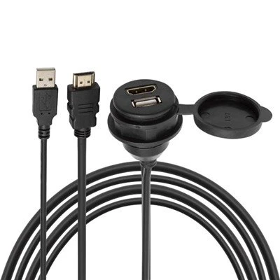 כבל סטריאו HDMI ויציאת USB מאריך עמיד למים
