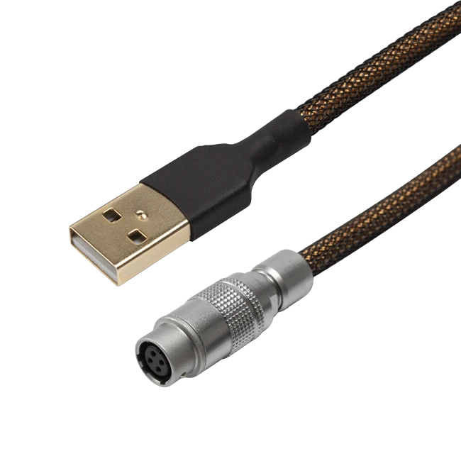 CUSTOMIZATIONS USB C YC8 Cable, Customized Gaming Mechanical Keyboard Cable, With Detachable Metal Aviator Connector
