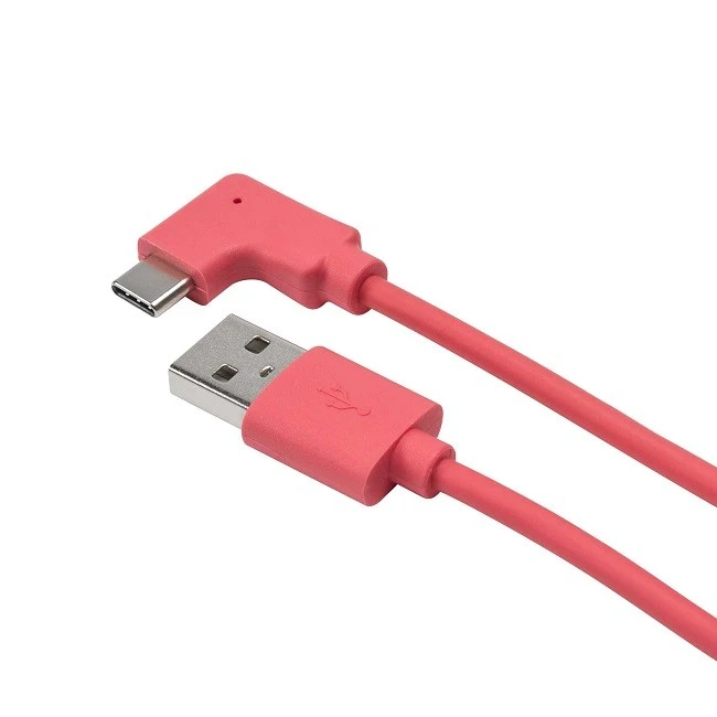 Left/right Angled Coiled USB Type C Male To USB 2.0 A Male Retractable Cable