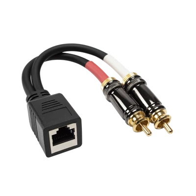 מצופה זהב כבל סטריאו 2 RCA זכר ל-Rj45 נקבה