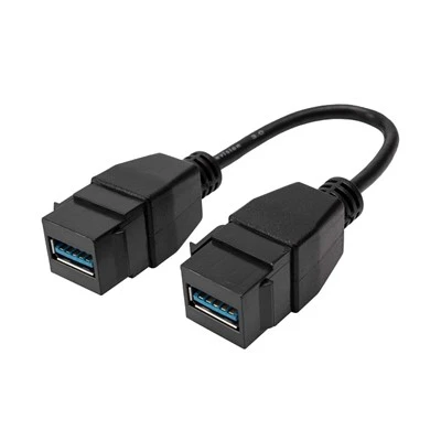 USB 3.0 נקבה לנקבה כבל מצמד Keystone/Panel Mount