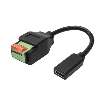 כבל USB Type-C למתאם בלוק מסוף עם כפתור