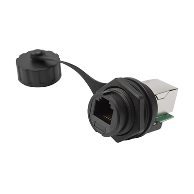 עמיד למים תעשייתי D-Series 180 מעלות RJ11 נקבה 6P6C IP67 מתאם מחבר