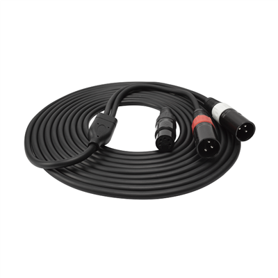 XLR Female To Dual XLR Male Y Splitter כבל אודיו