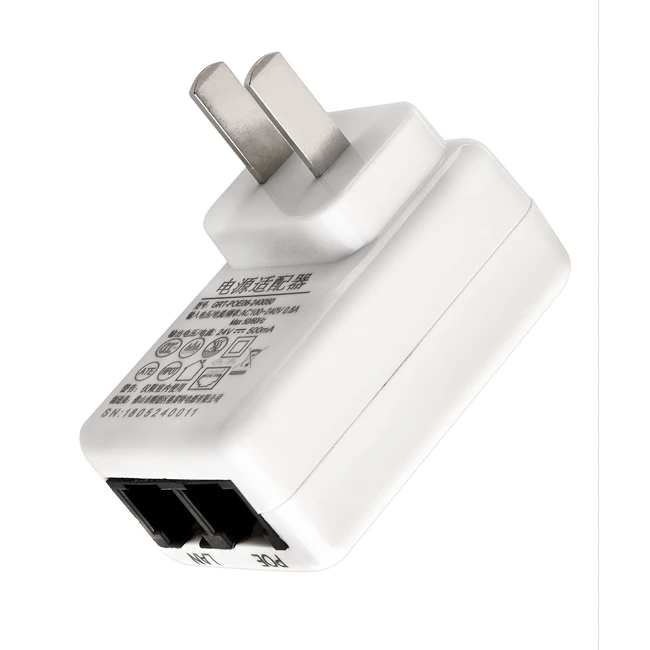 תקע קיר Power Over Ethernet מתאם 2*10/100Mbps מזרק POE RJ45