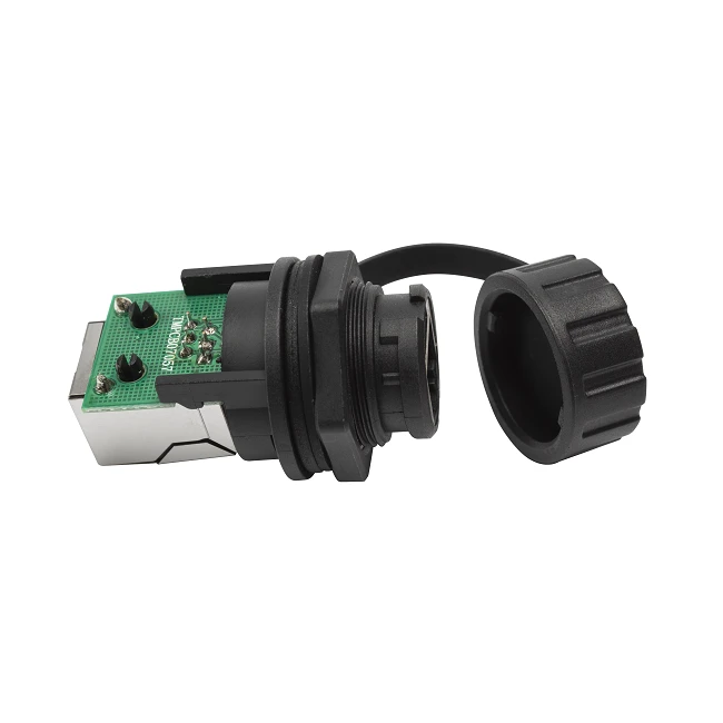 Waterproof Industrial D-Series 180°RJ11 Female 6P6C IP67 Connector Adapter